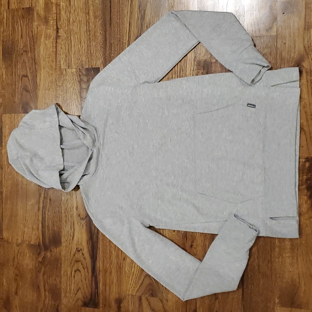 Kids Eddie Bauer unisex gray hooded shirt size L(14/16)